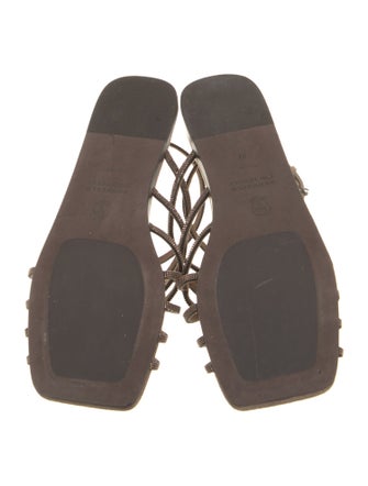Brunello Cucinelli Monili Suede Slingback Sandals
