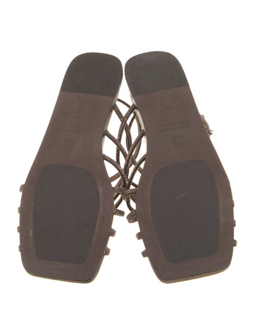 Brunello Cucinelli Monili Suede Slingback Sandals