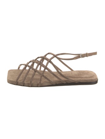 Brunello Cucinelli Monili Suede Sandals