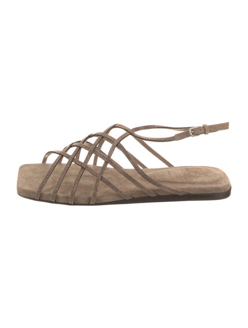 Brunello Cucinelli Monili Suede Sandals