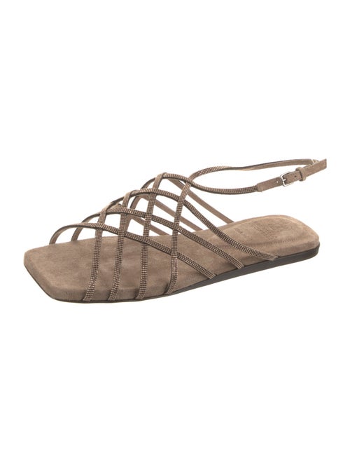 Brunello Cucinelli Monili Suede Sandals