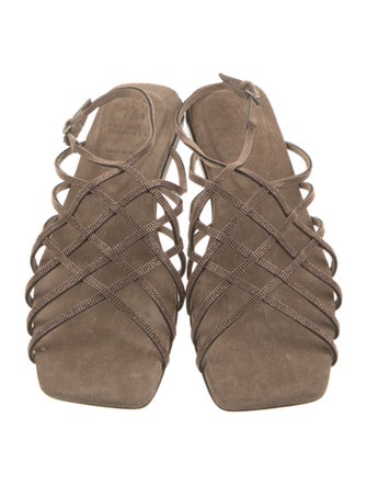 Brunello Cucinelli Monili Suede Sandals