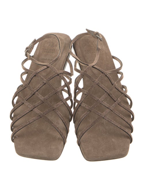 Brunello Cucinelli Monili Suede Sandals