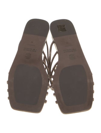Brunello Cucinelli Monili Suede Sandals