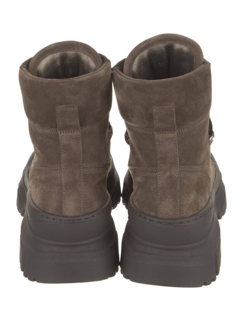 Brunello Cucinelli Suede Printed Combat Boots