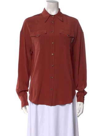 Brunello Cucinelli Long Sleeve Button-Up Top
