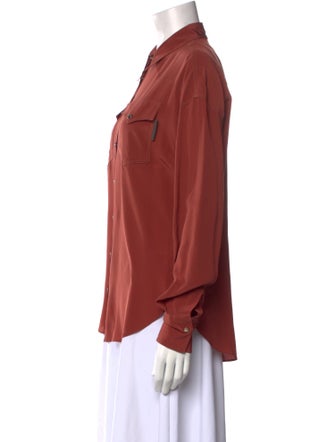 Brunello Cucinelli Long Sleeve Button-Up Top
