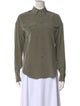 Brunello Cucinelli Silk Long Sleeve Button-Up Top