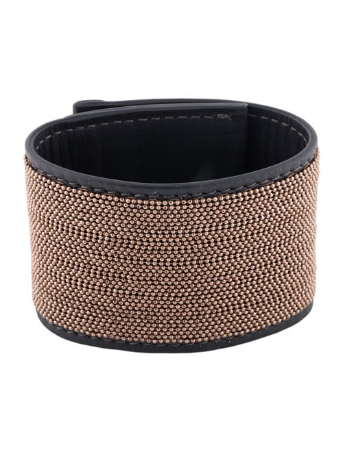 Brunello Cucinelli Monili Leather Beaded Wrap Bracelet