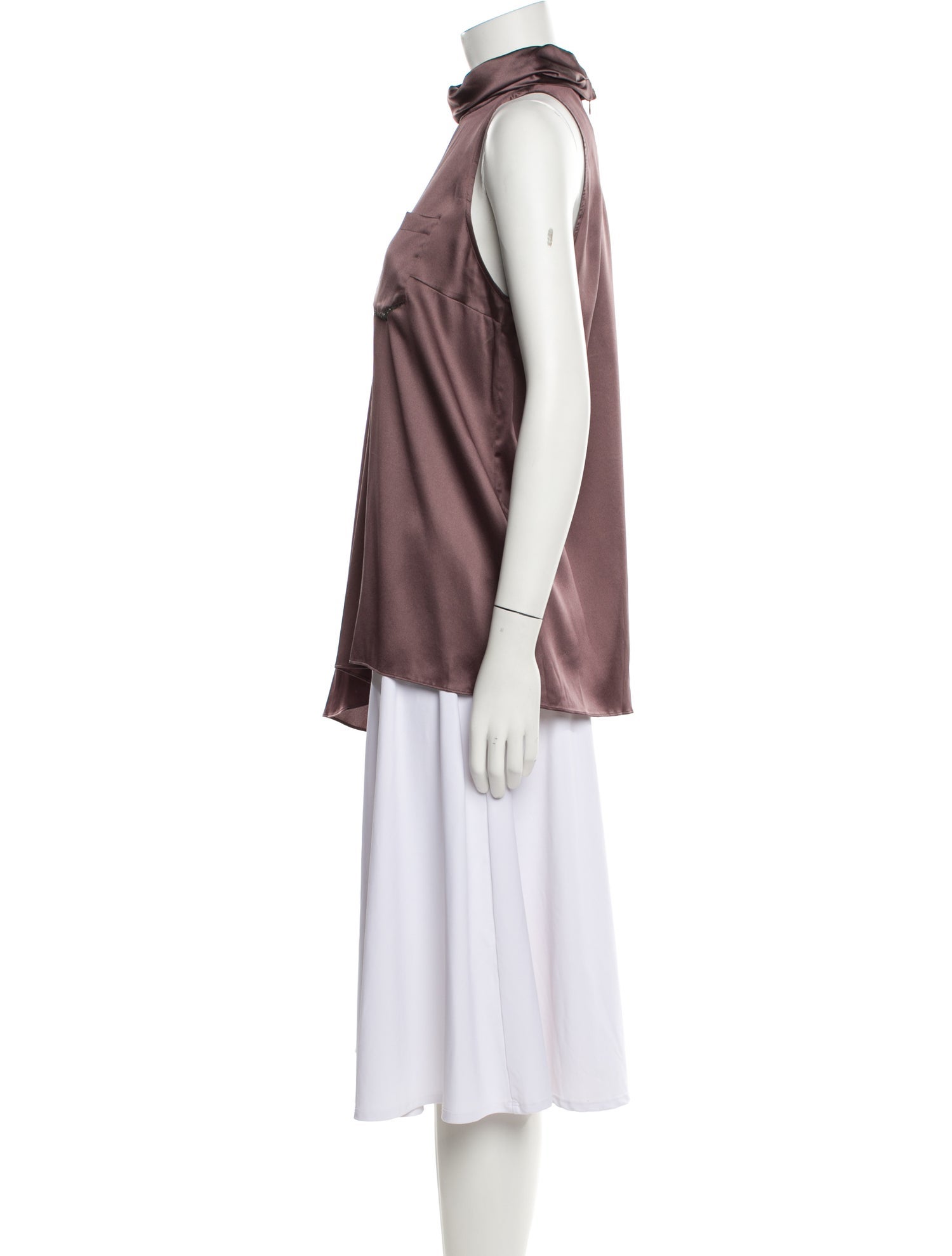 Brunello Cucinelli Silk Mock Neck Tunic