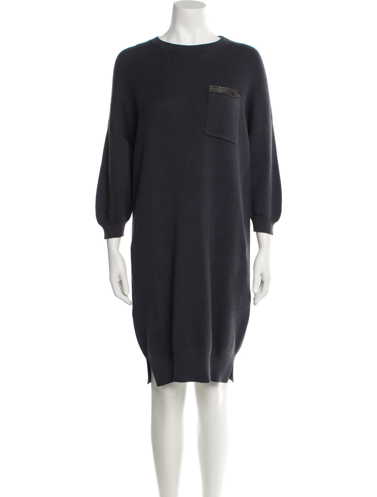 Brunello Cucinelli Bateau Neckline Knee-Length Dress