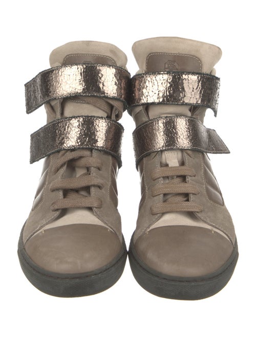 Brunello Cucinelli Suede Wedge Sneakers