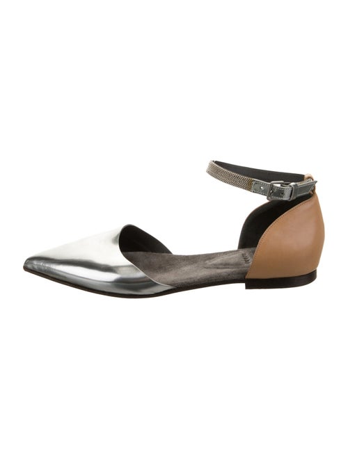 Brunello Cucinelli Monili Patent Leather D'Orsay Flats