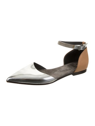 Brunello Cucinelli Monili Patent Leather D'Orsay Flats