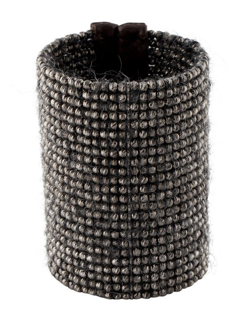 Brunello Cucinelli Bead, Leather & Fabric Cuff Bracelet