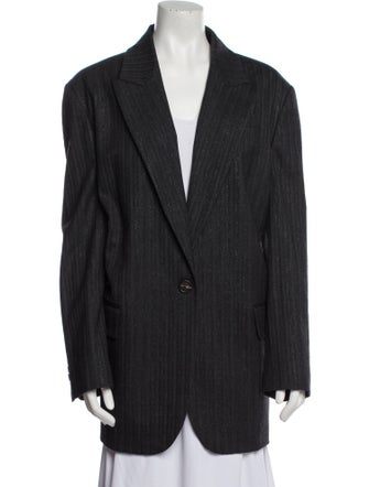 Brunello Cucinelli Virgin Wool Striped Coat