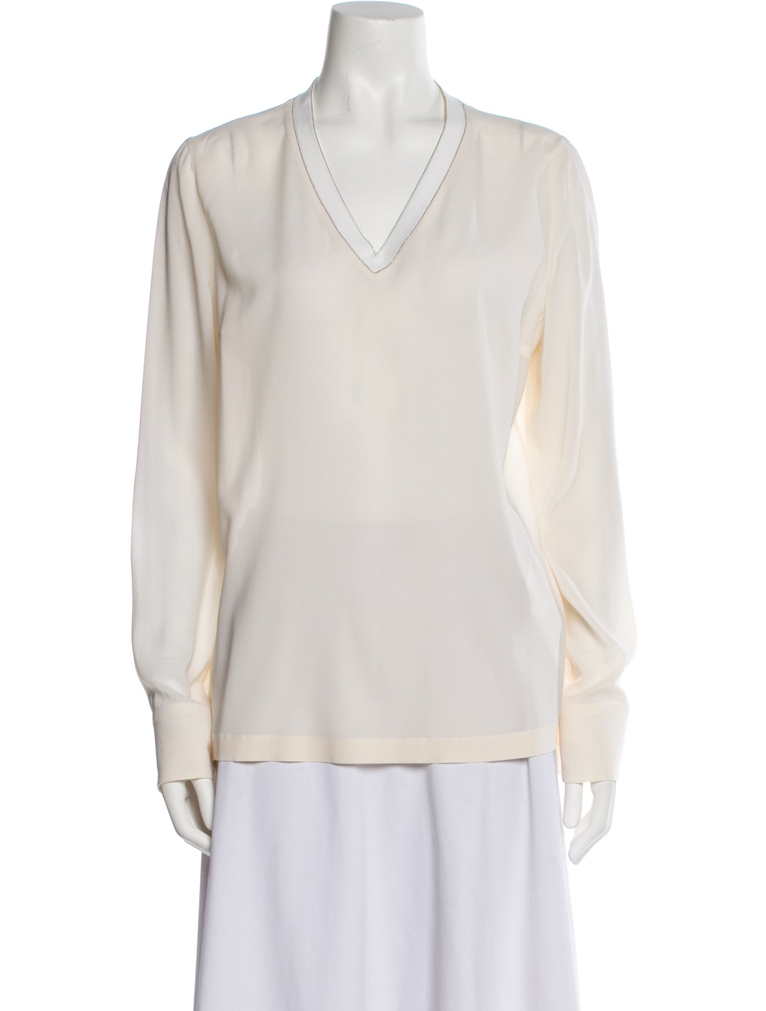 Brunello Cucinelli Silk V-Neck Tunic