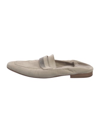 Brunello Cucinelli Monili Suede Mules