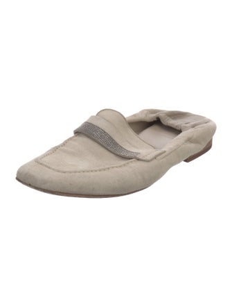 Brunello Cucinelli Monili Suede Mules