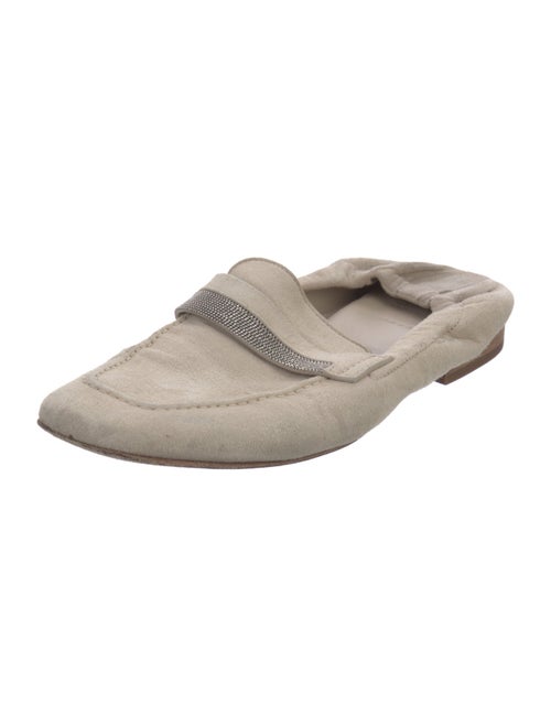 Brunello Cucinelli Monili Suede Mules