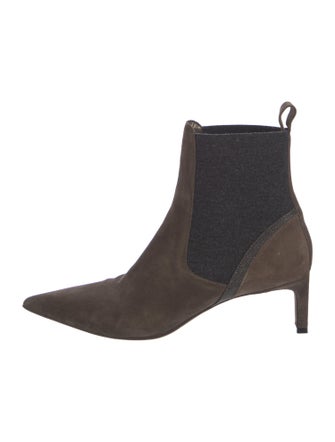 Brunello Cucinelli Suede Beaded Accents Chelsea Boots
