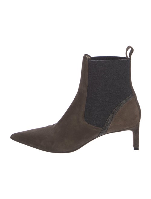 Brunello Cucinelli Suede Beaded Accents Chelsea Boots