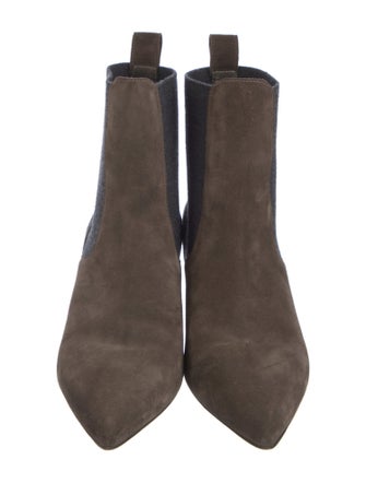 Brunello Cucinelli Suede Beaded Accents Chelsea Boots