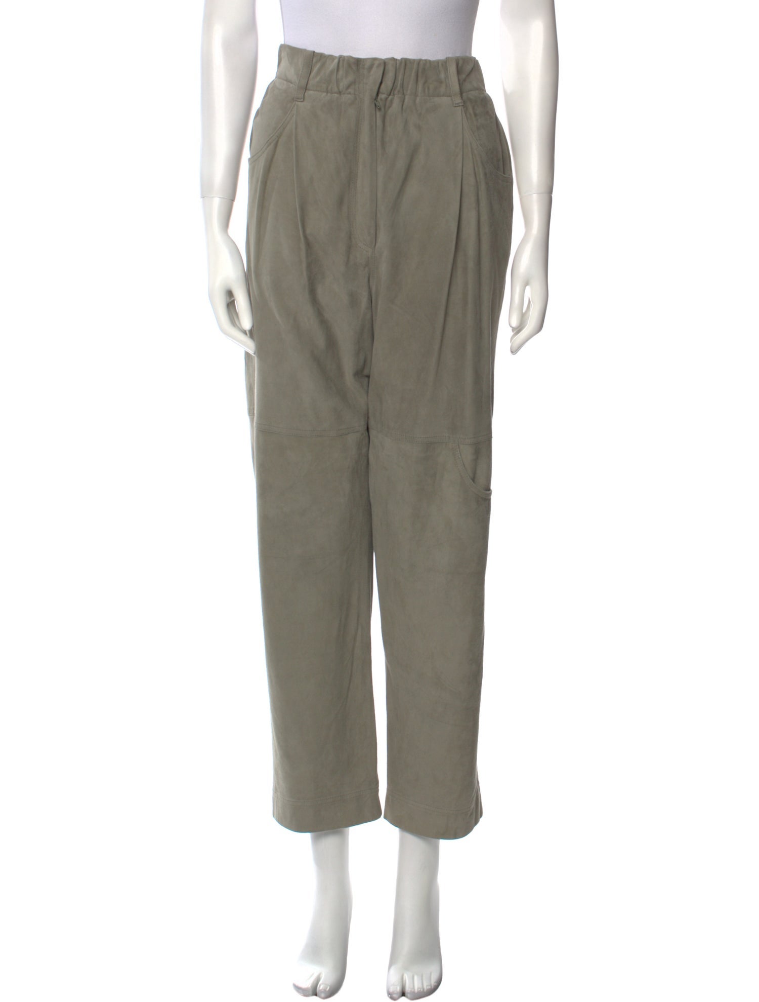 Brunello Cucinelli Leather Straight Leg Pants w/ Tags