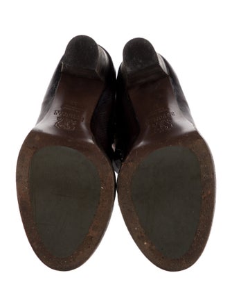 Brunello Cucinelli Leather Fur Trim Lace-Up Boots