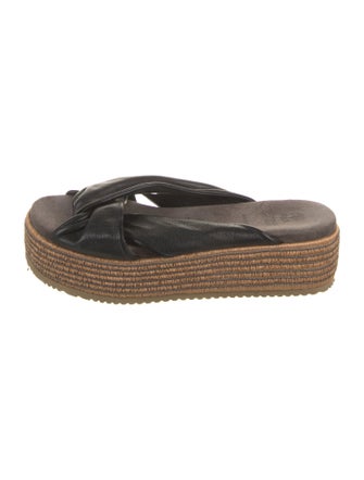 Brunello Cucinelli Leather Beaded Accents Espadrilles