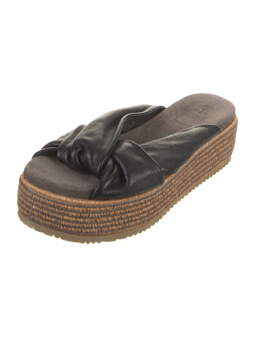 Brunello Cucinelli Leather Beaded Accents Espadrilles