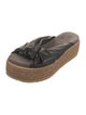 Brunello Cucinelli Leather Beaded Accents Espadrilles