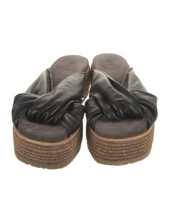 Brunello Cucinelli Leather Beaded Accents Espadrilles