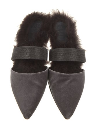 Brunello Cucinelli Velvet Mules