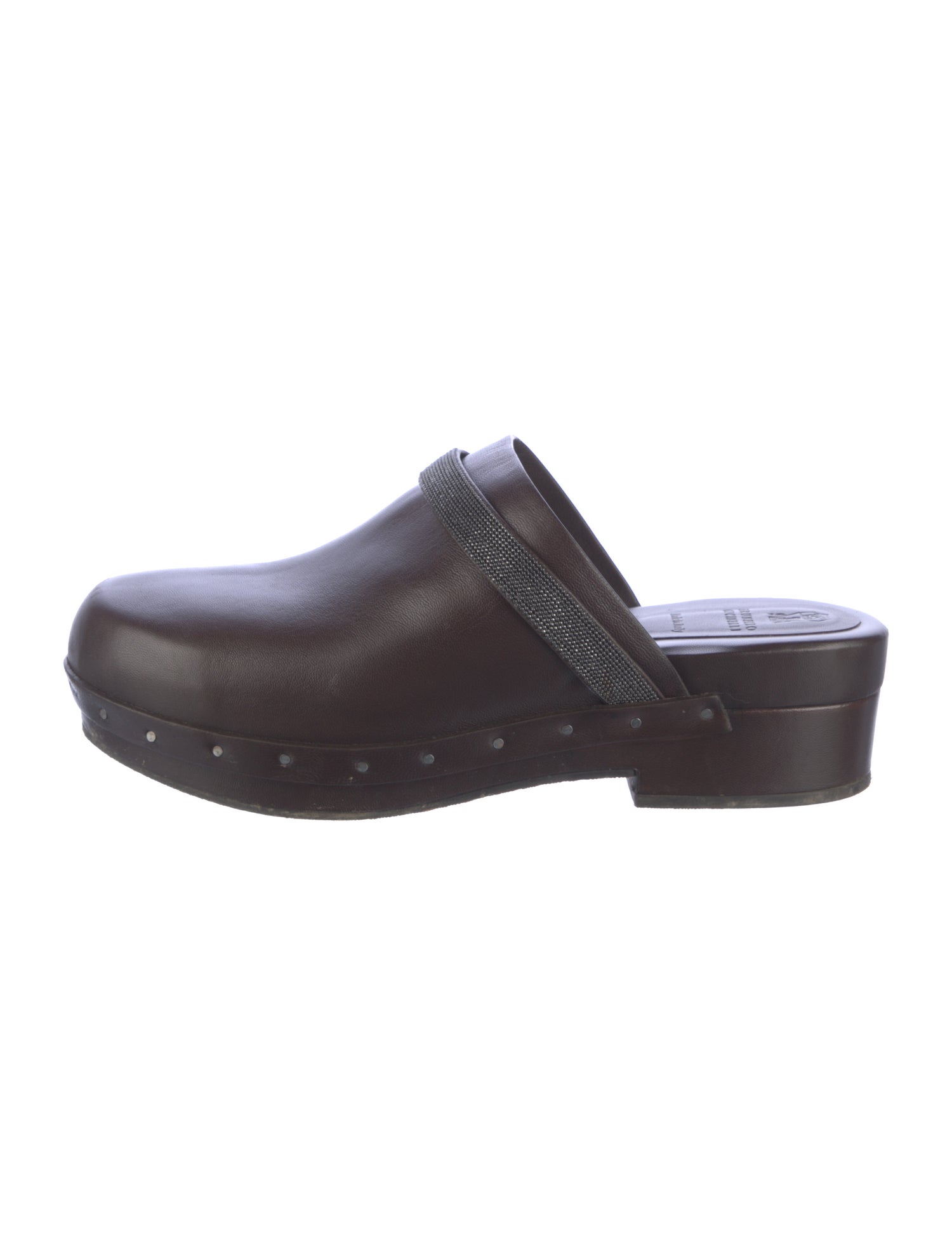 Brunello Cucinelli Monili Leather Mules