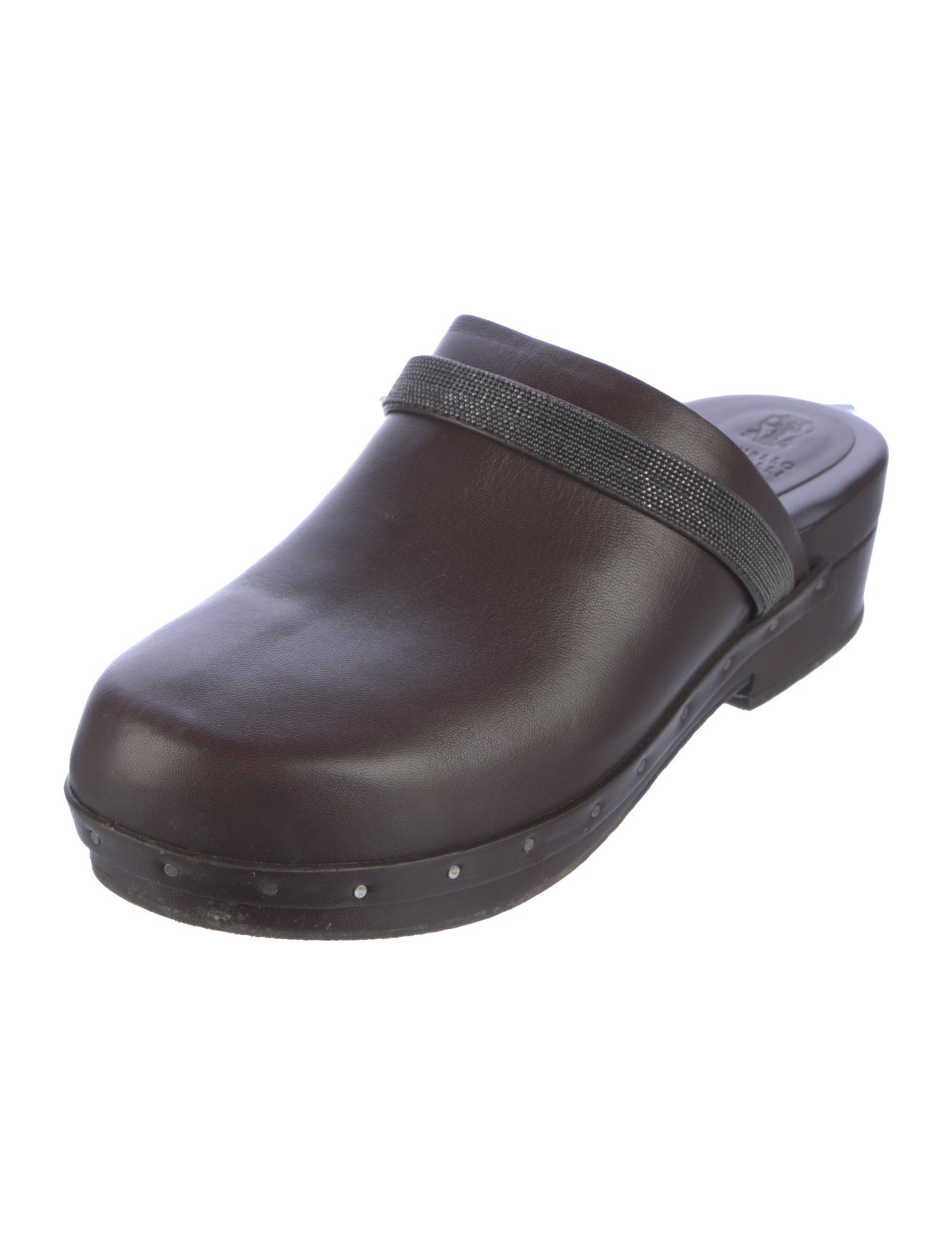 Brunello Cucinelli Monili Leather Mules