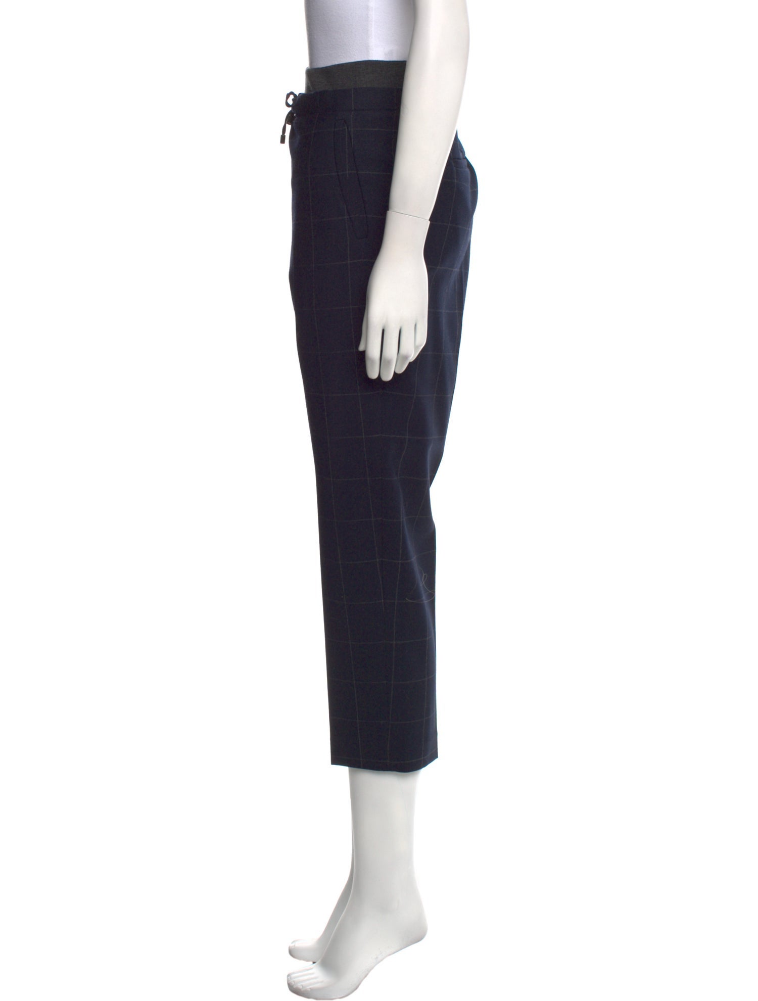 Brunello Cucinelli Plaid Print Straight Leg Pants