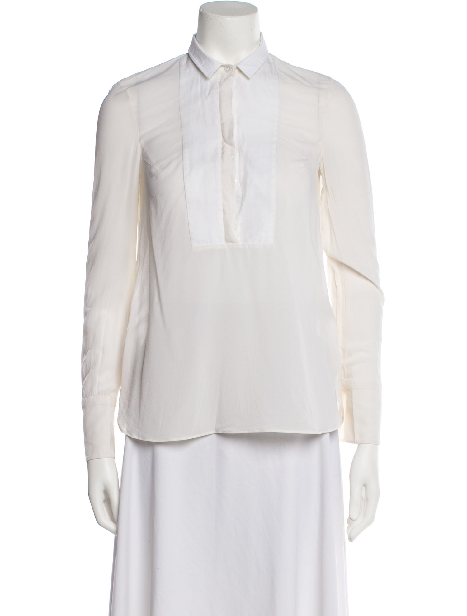 Brunello Cucinelli Silk Long Sleeve Blouse
