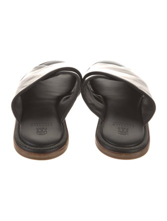 Brunello Cucinelli Leather Studded Accents Slides