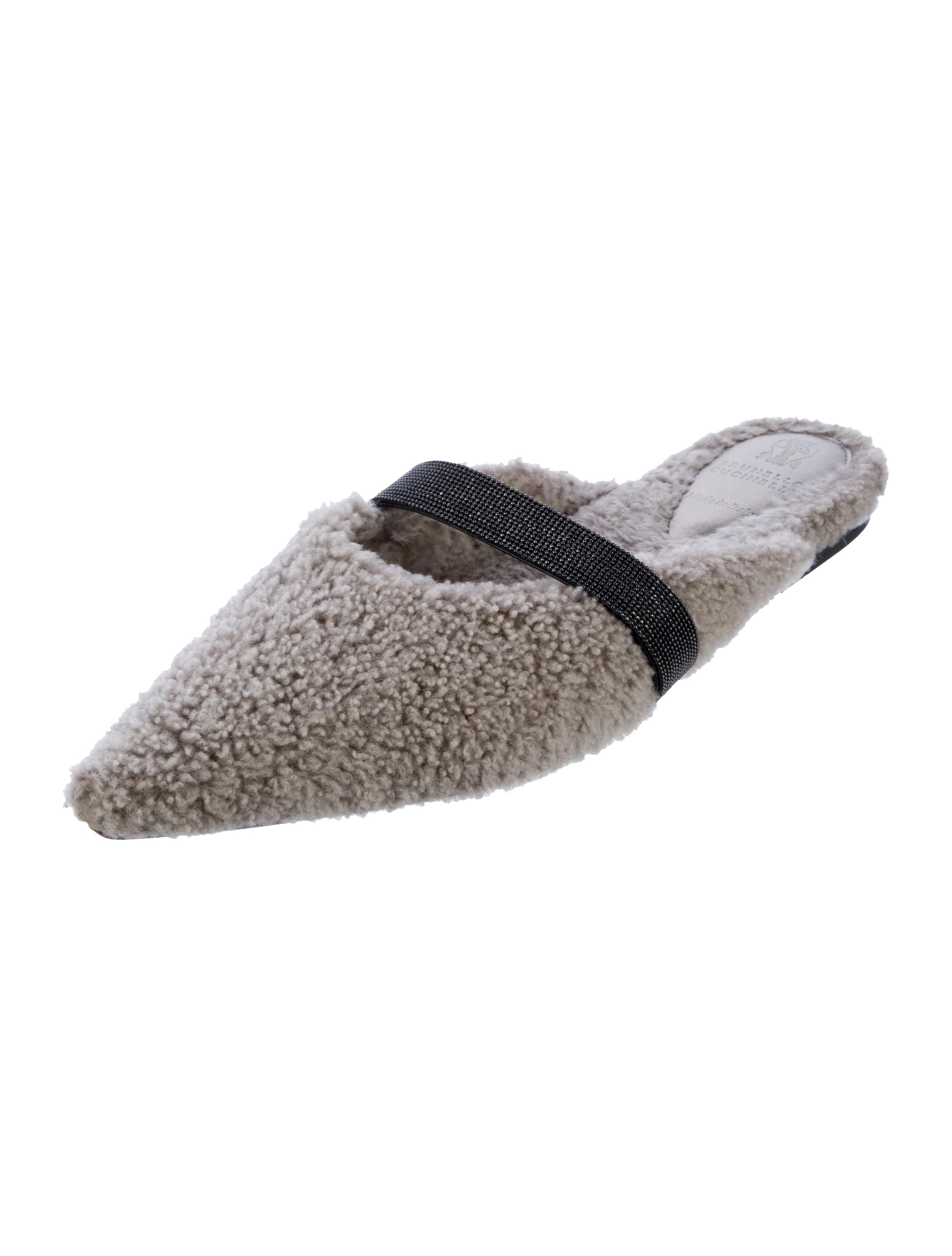 Brunello Cucinelli Monili Shearling Mules