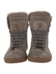 Brunello Cucinelli Suede Faux Fur Trim Sneakers