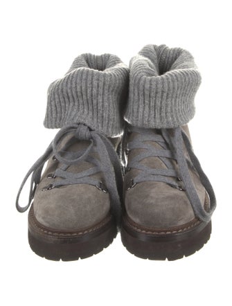 Brunello Cucinelli Suede Combat Boots