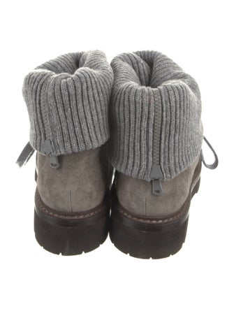 Brunello Cucinelli Suede Combat Boots