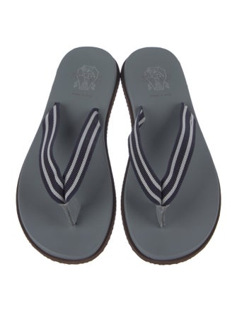 Brunello Cucinelli Canvas Flip Flops