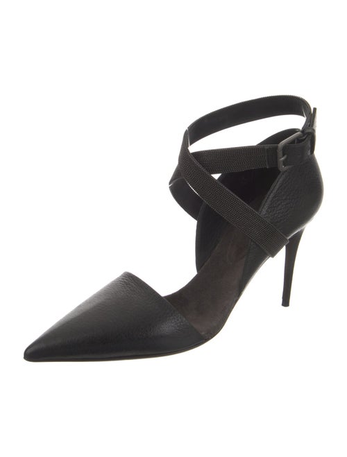 Brunello Cucinelli Leather Beaded Accents D'Orsay Pumps