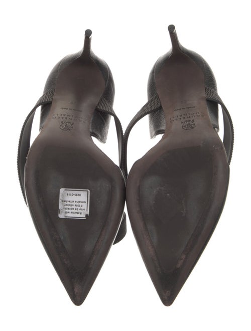 Brunello Cucinelli Leather Beaded Accents D'Orsay Pumps