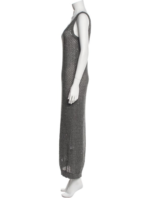 Brunello Cucinelli Polka Dot Print Long Dress