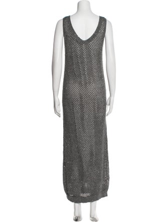 Brunello Cucinelli Polka Dot Print Long Dress