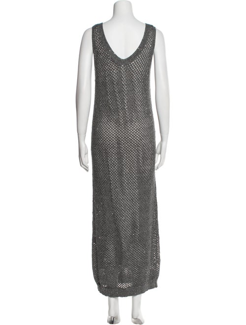Brunello Cucinelli Polka Dot Print Long Dress
