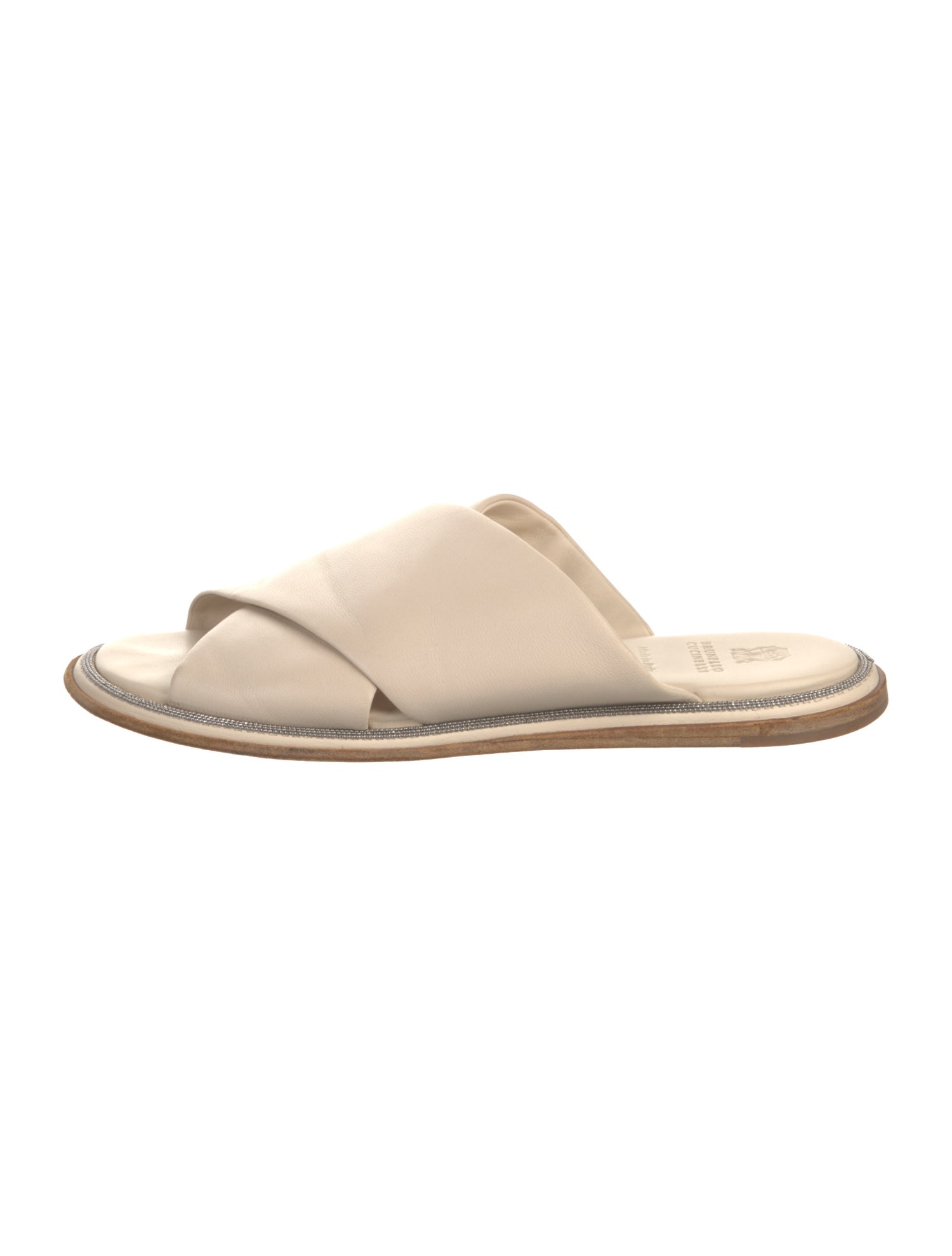 Brunello Cucinelli Monili Leather Slides
